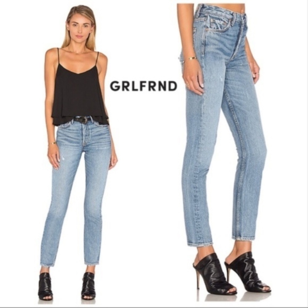 GRLFRND Karolina High-Rise Distressed Jean in Last Dance